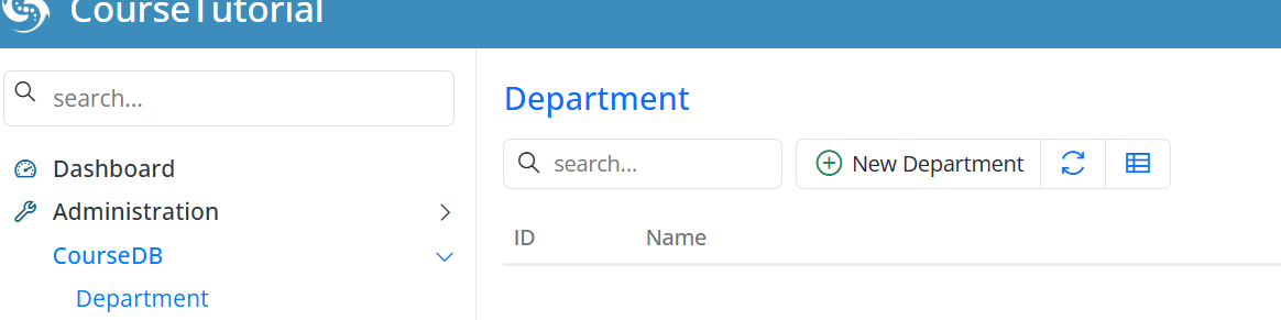 Department screen