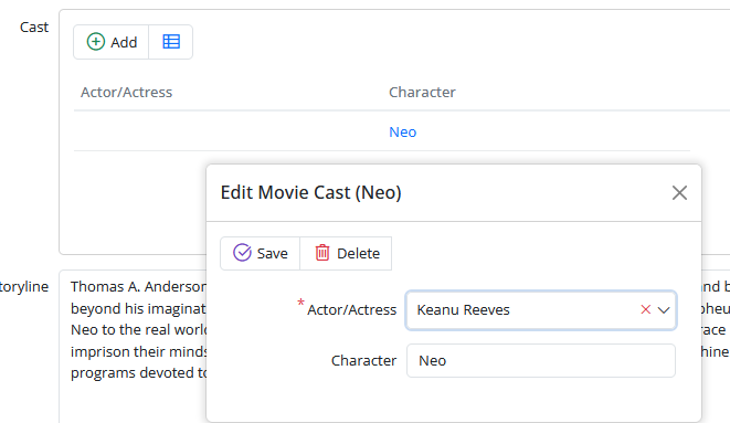 Movie Cast Grid Empty Actor