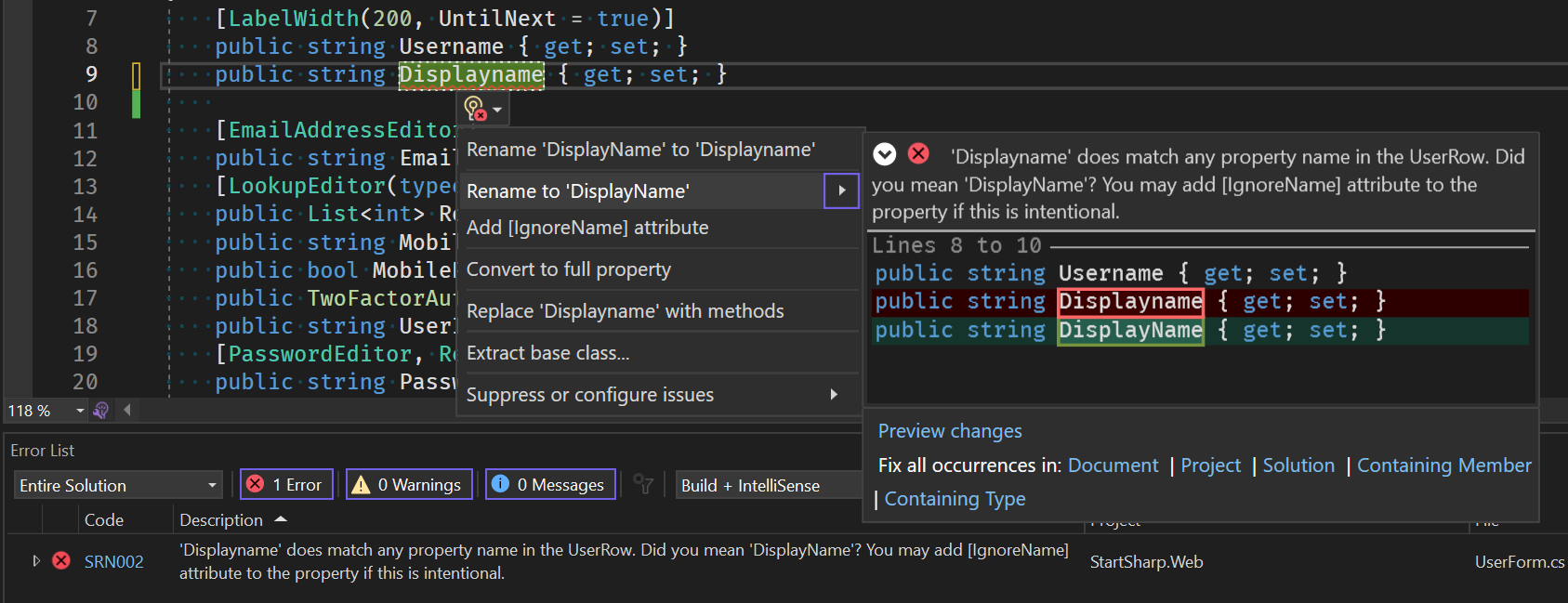 Rename to DisplayName