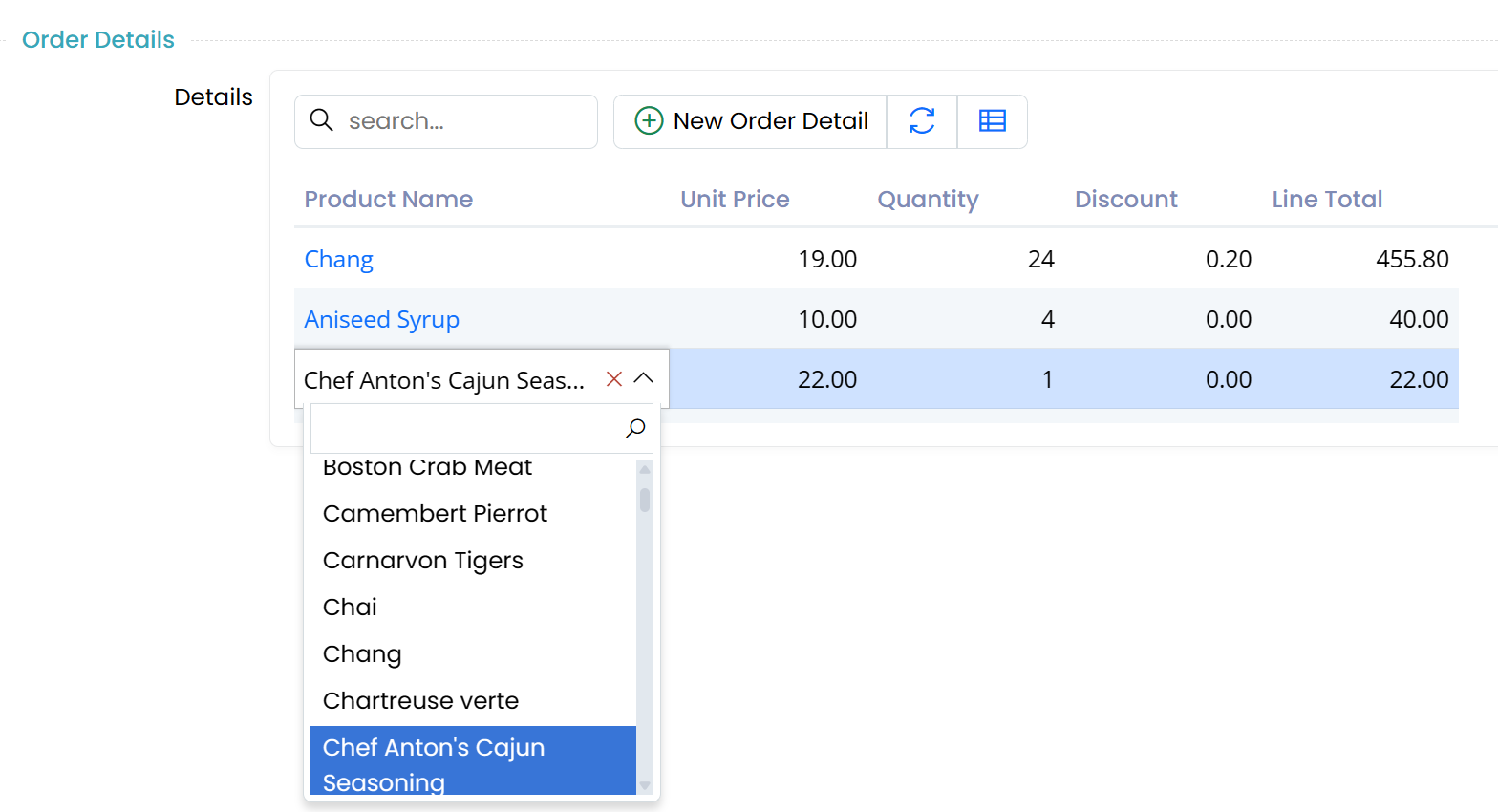 Inline Grid Editor