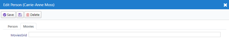 Person Dialog with Initial Tabs