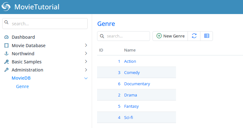 Genre Initial Page